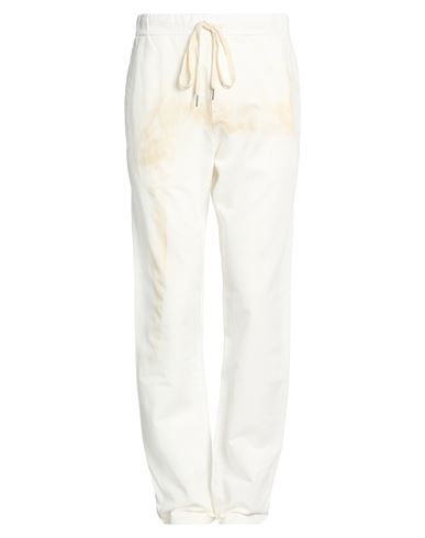 Man Pants White Size 34 Linen, Cotton, Elastane