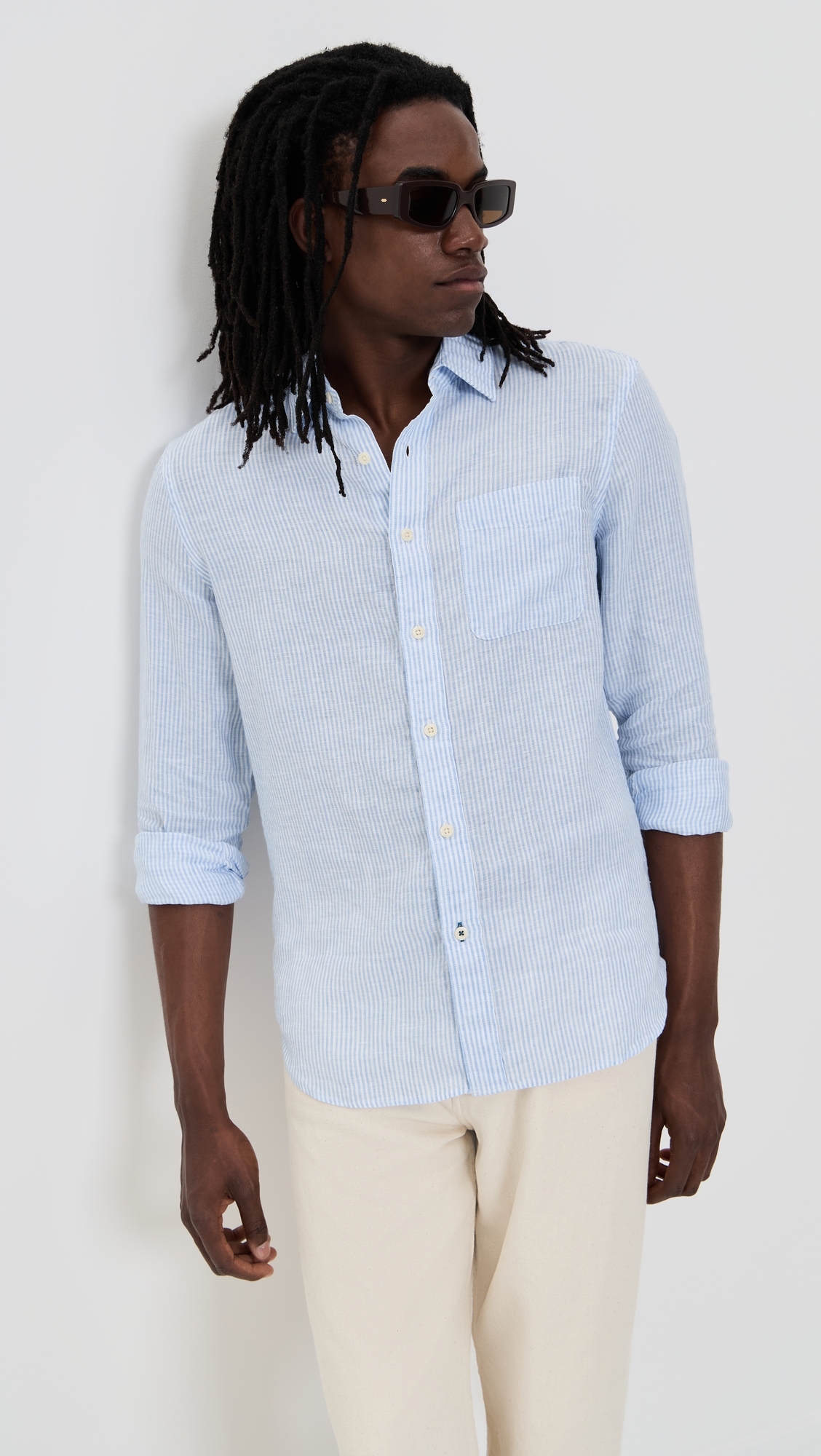 Faherty Linen Laguna Shirt Summer Classic Stripe