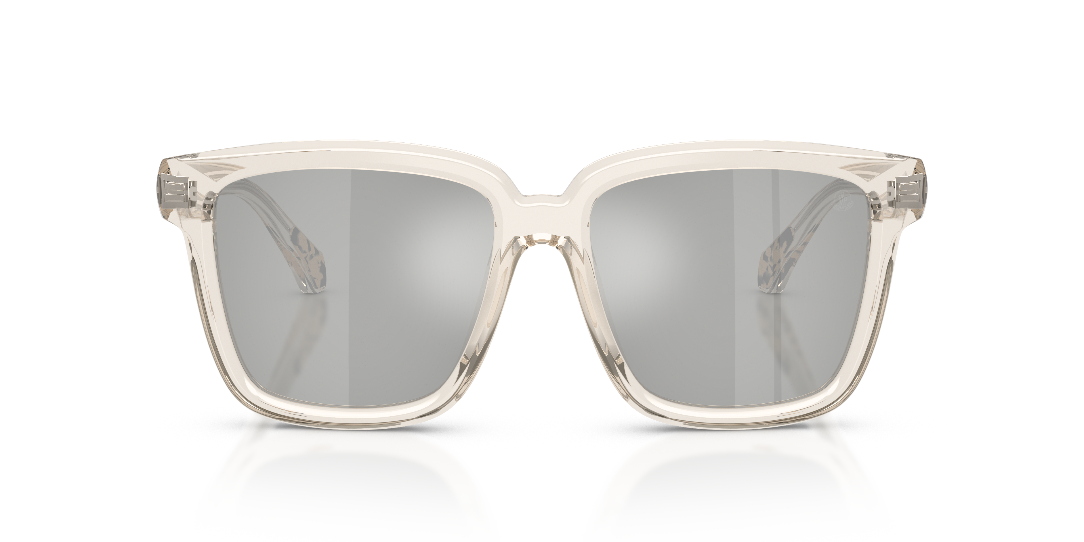 Moncler Unisex Moncler ME6026 CLASICO 30037I Gafas de sol Acetato Blanco Plata Pillow Norma