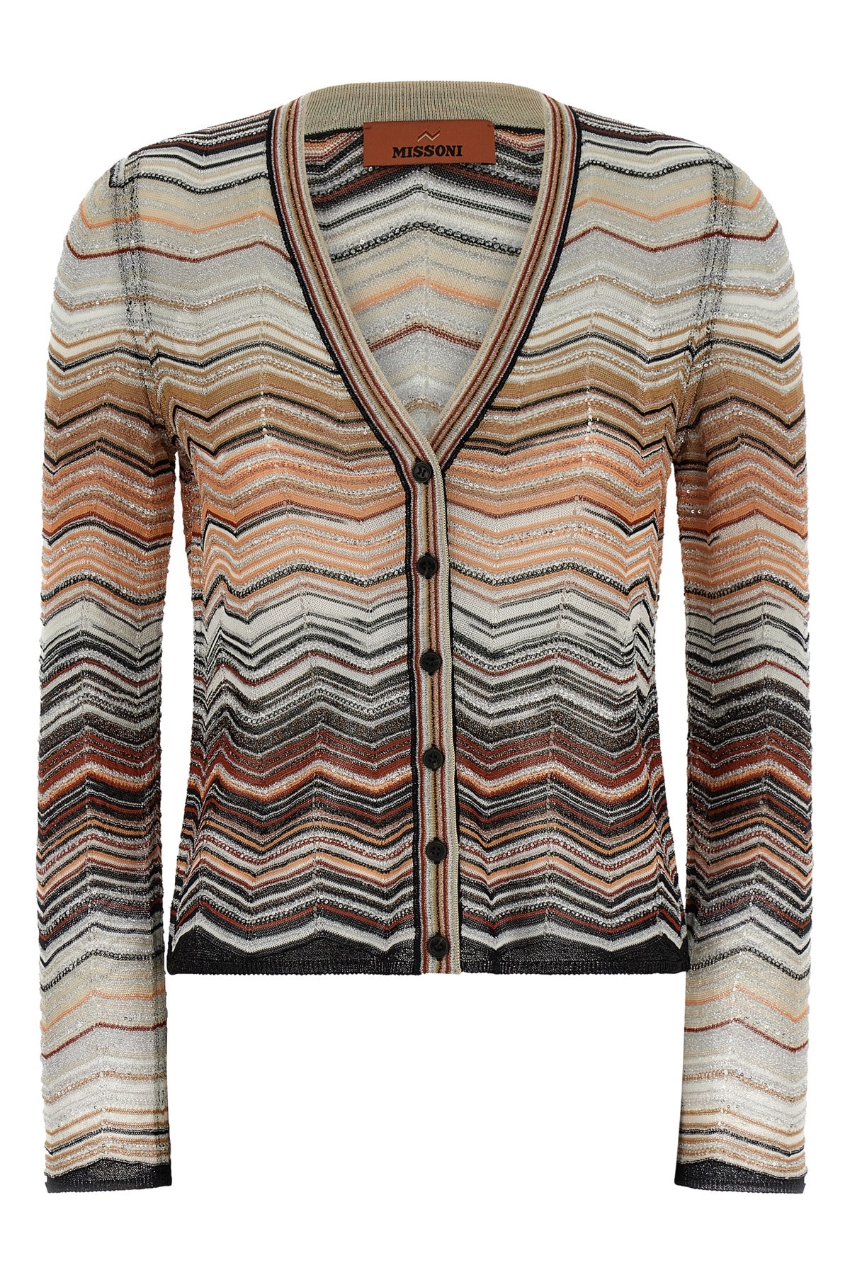 Chevron Lamé Cardigan