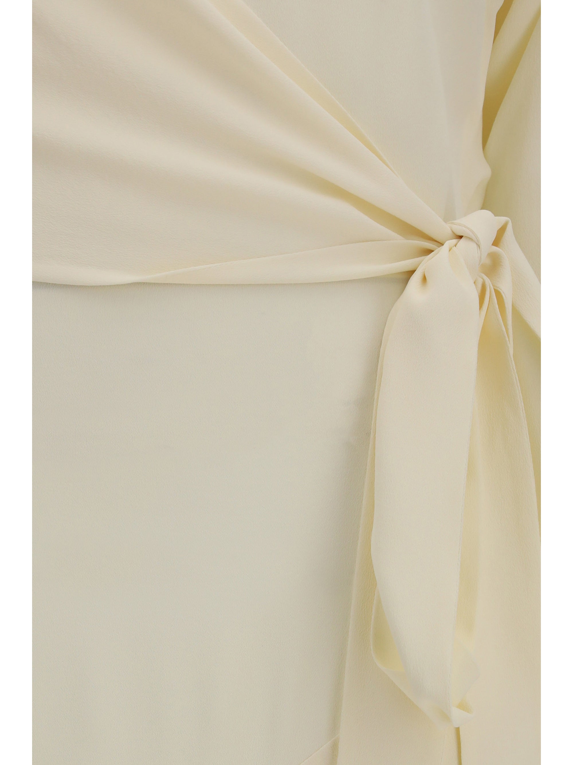 Acetate Wrap Dress — Cream