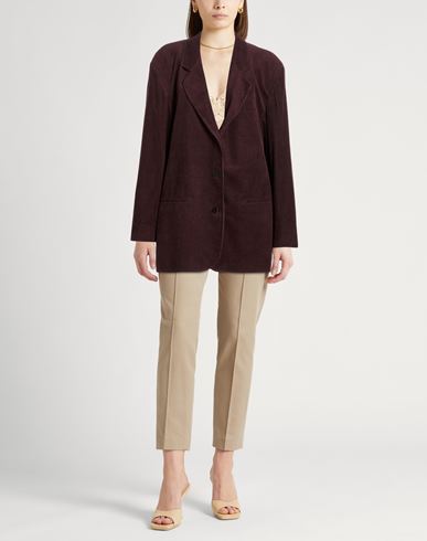 Crème Woman Blazer Burgundy Size 2 Cotton
