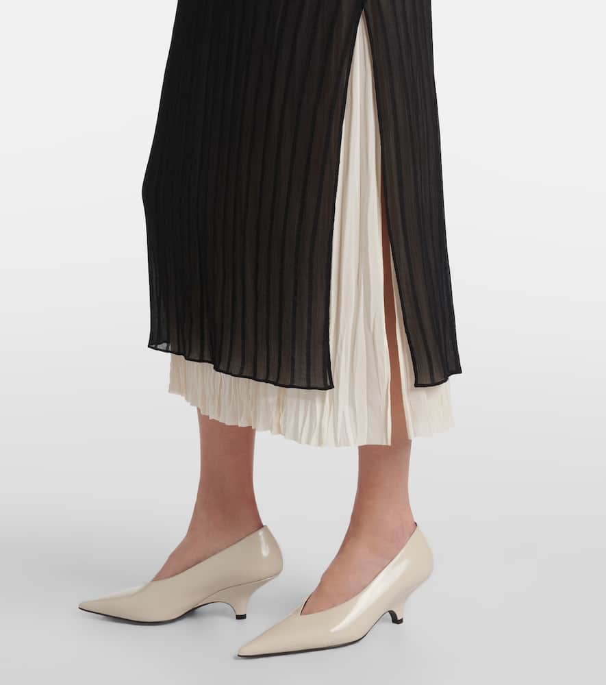 Striped midi skirt