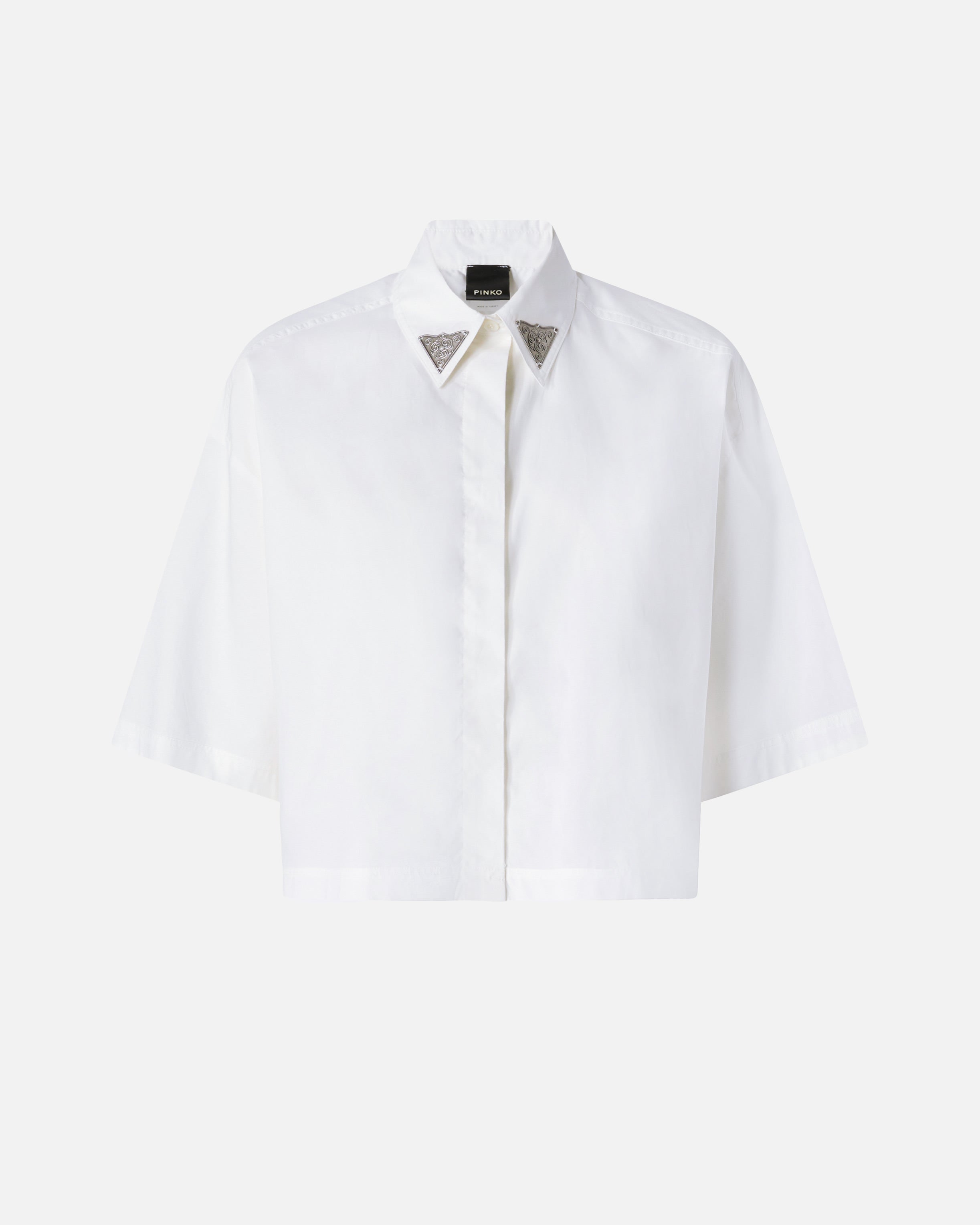 Cropped shirt with metallic details - 36