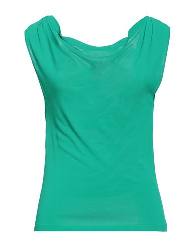 Woman Top Emerald green Size 4 Viscose, Polyester