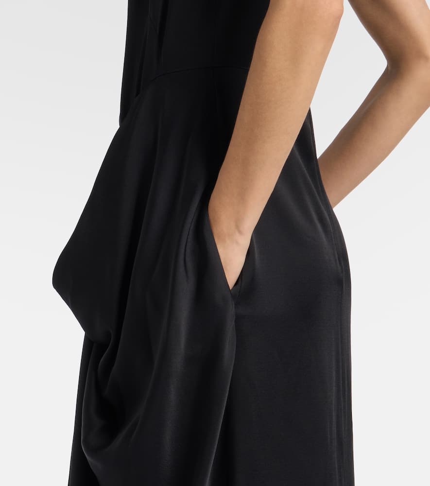 Draped satin gown