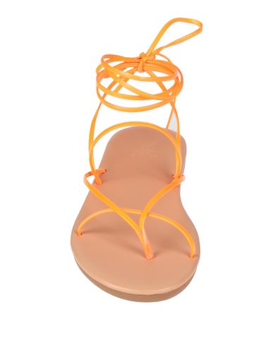 Ancient Greek Sandals Woman Thong sandal Orange Size 10 Leather