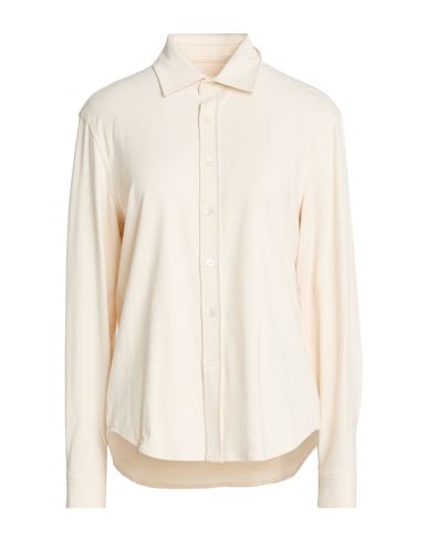 Woman Shirt Cream Size M Cotton, Elastane