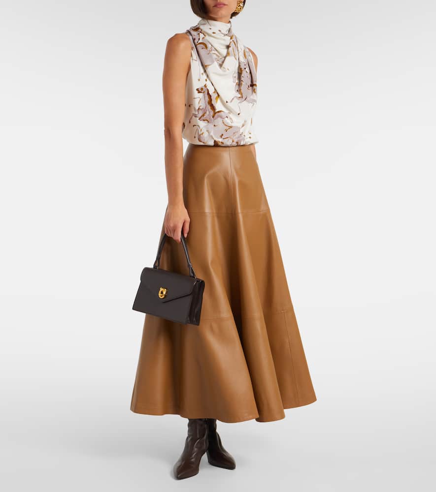 Sleary draped silk top