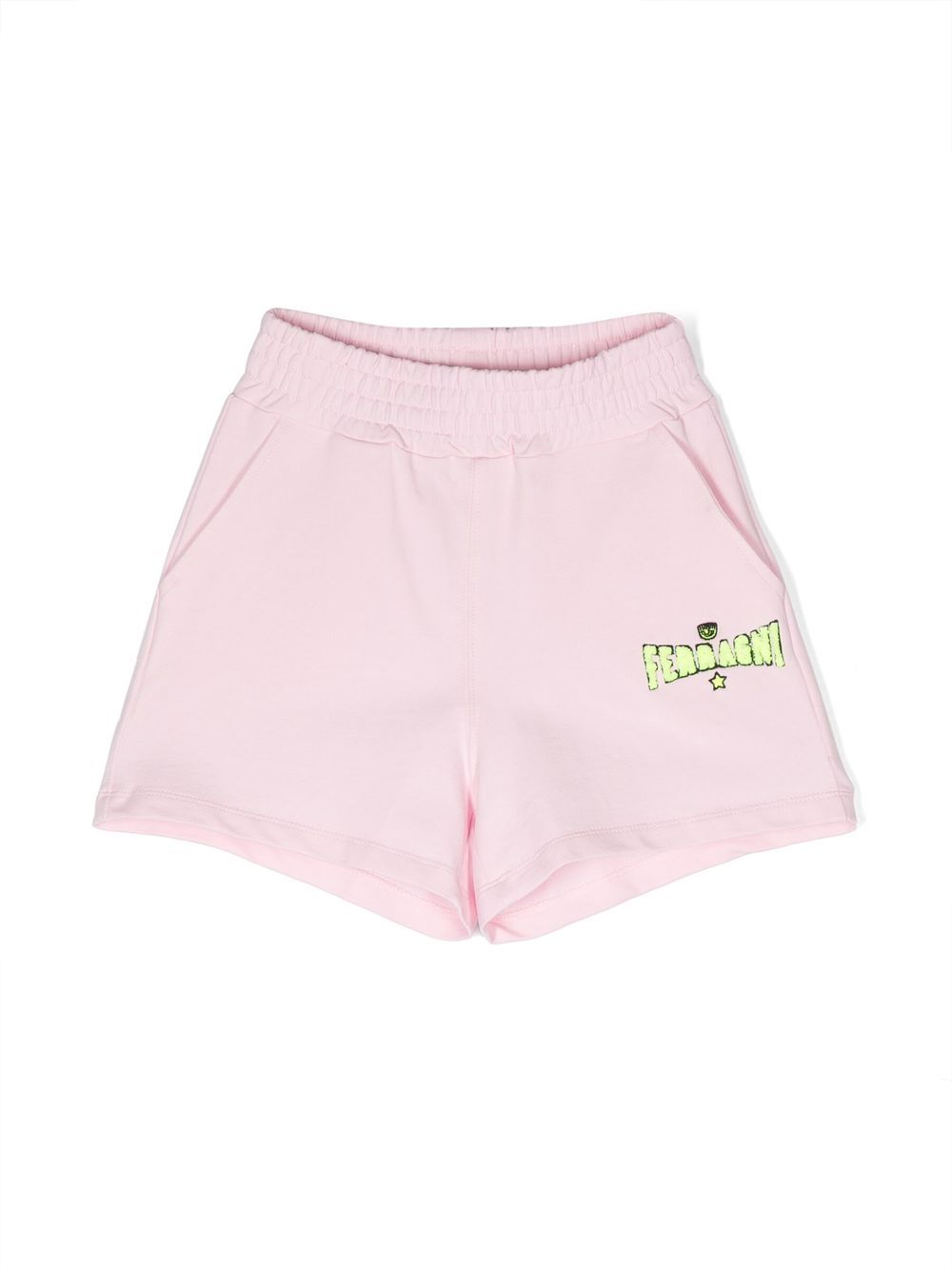 Embossed-logo cotton shorts - Pink