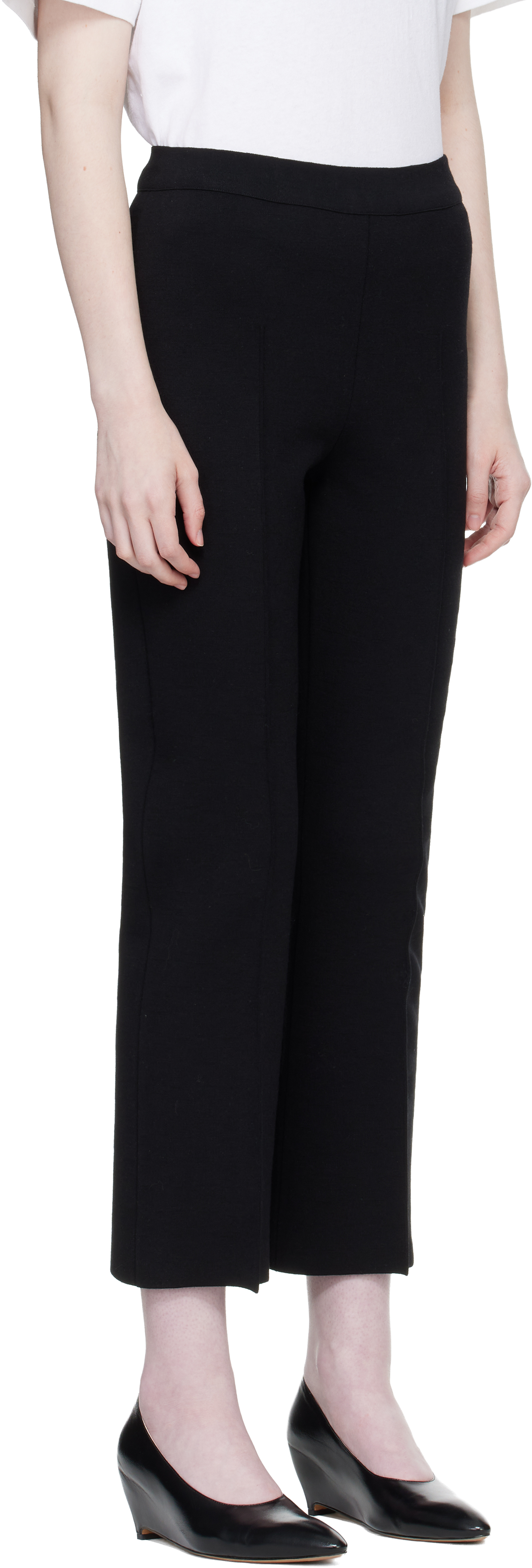 Black Merino Kick Trousers