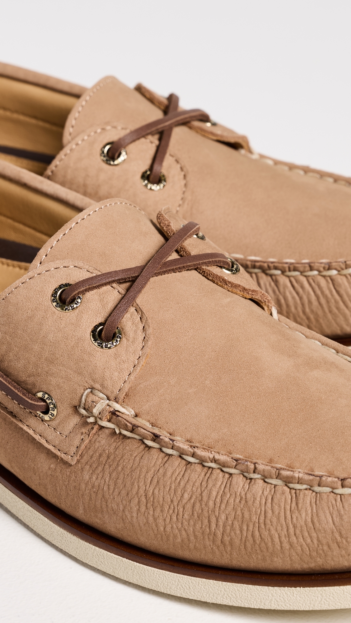 Gold Cup Authentic Original 2 Eye Nubuck Boat Shoes Beige