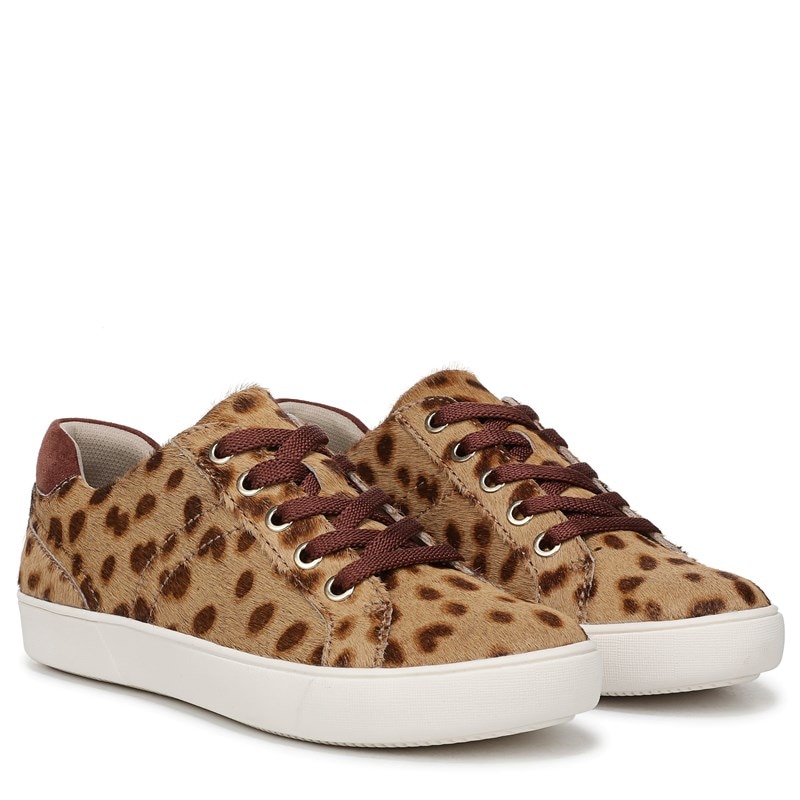 Morrison Sneaker Shoes, Spotted Leopard Print Fur Leather