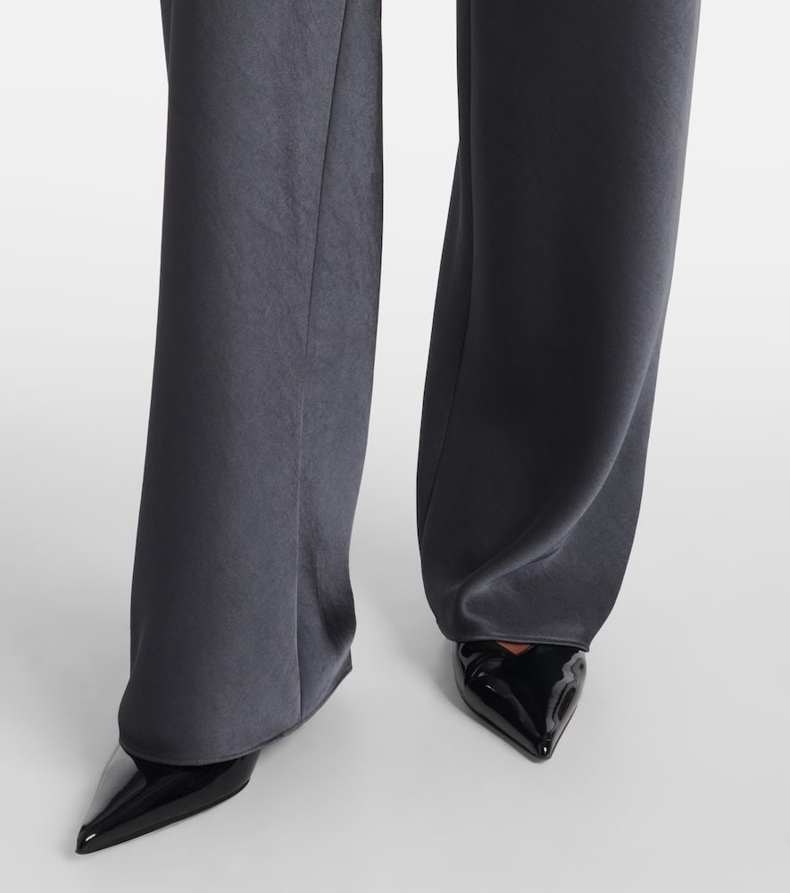 High-rise satin straight pants