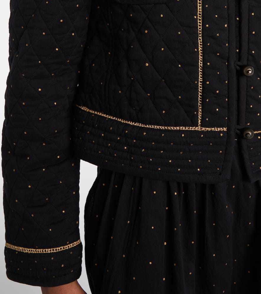 Vania embellished cropped cotton jacket