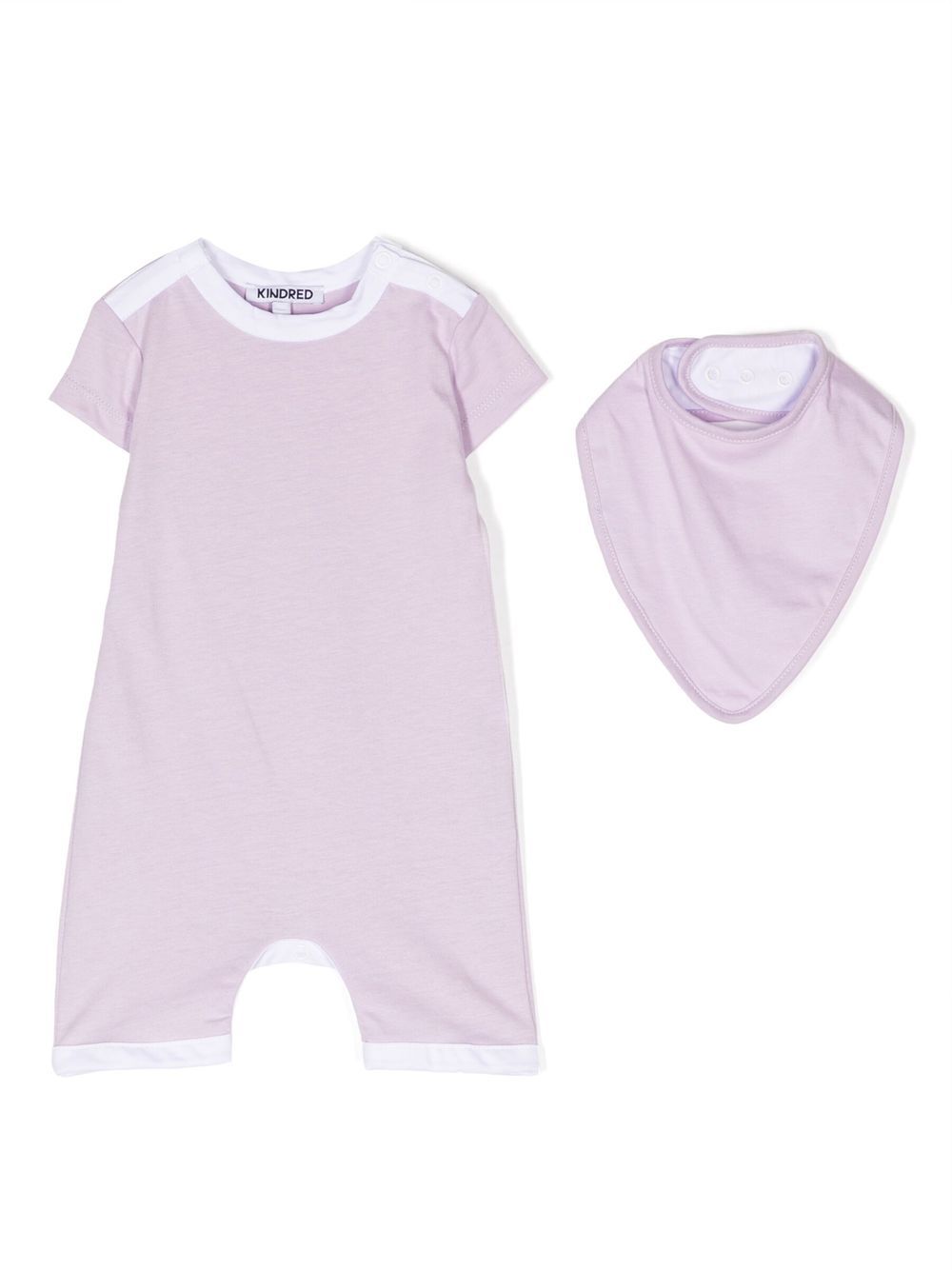 Organic-cotton romper set - Purple