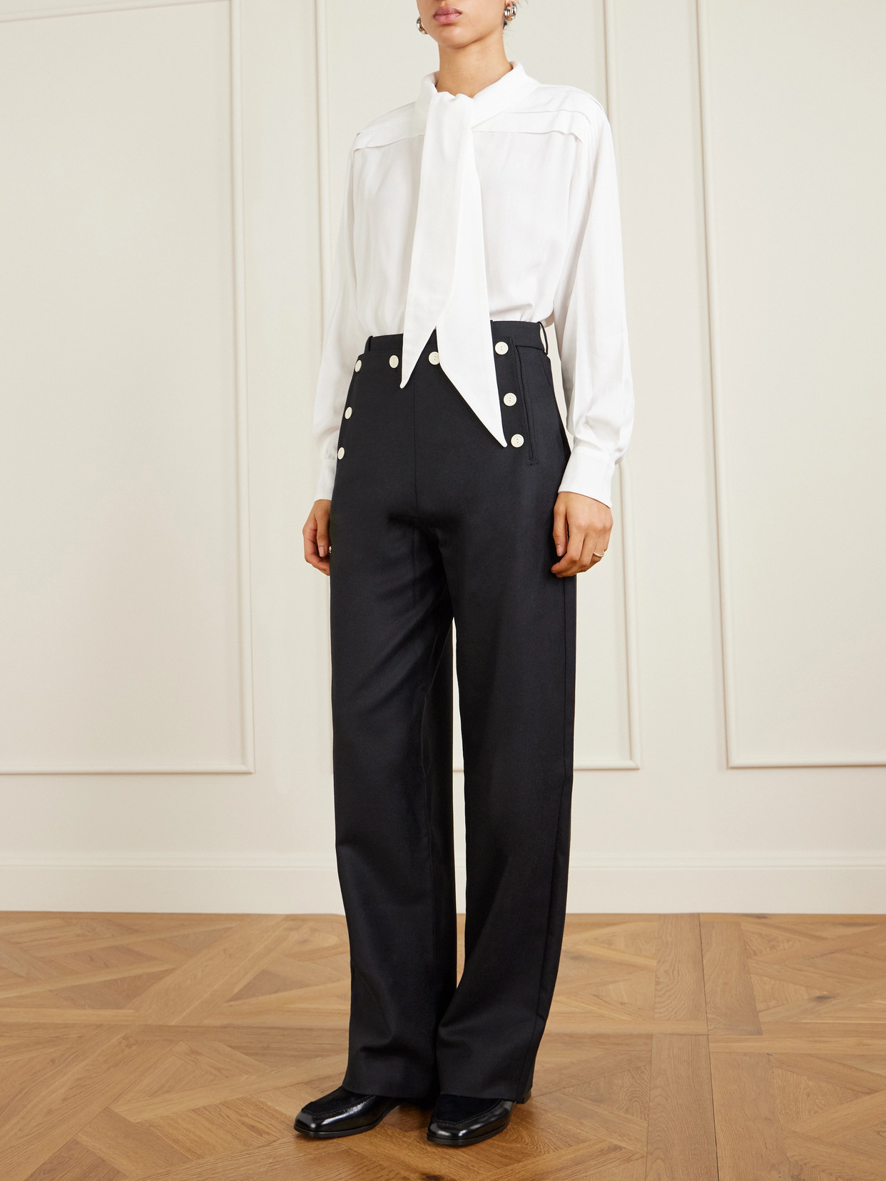 S. S. Daley - Elspeth Pussy-bow Silk Shirt - Ecru