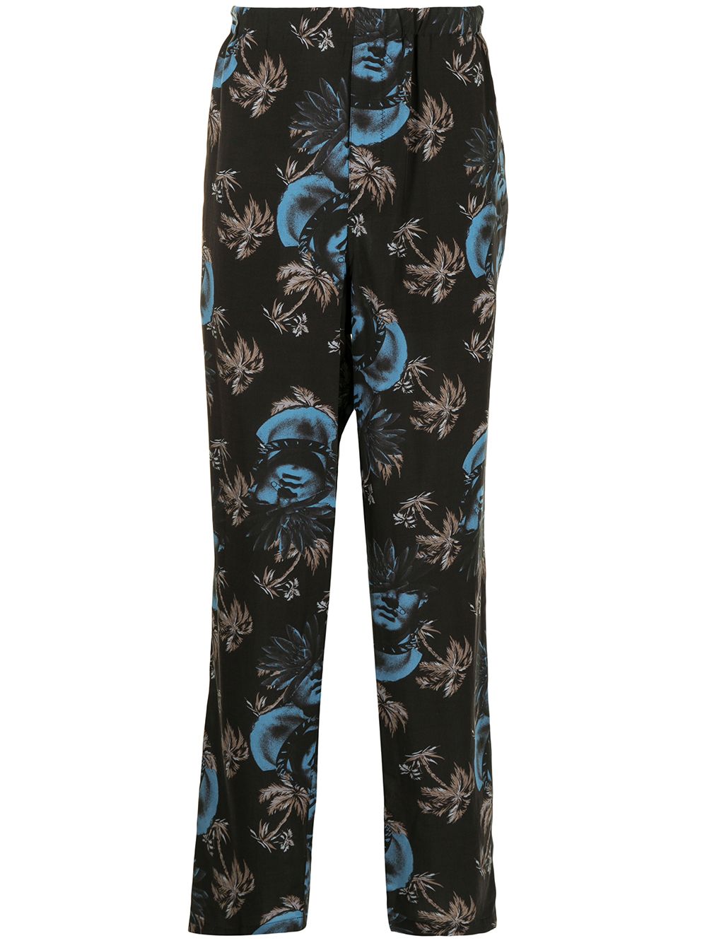 Printed straight-leg trousers - Red