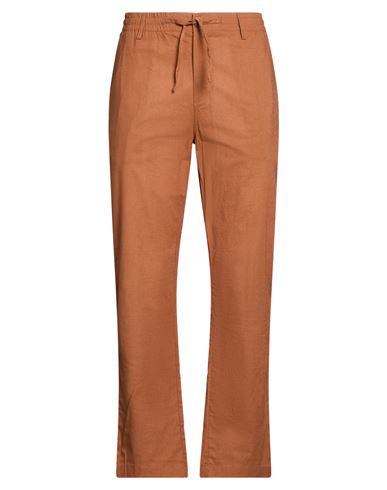 Man Pants Brown Size L Cotton, Linen