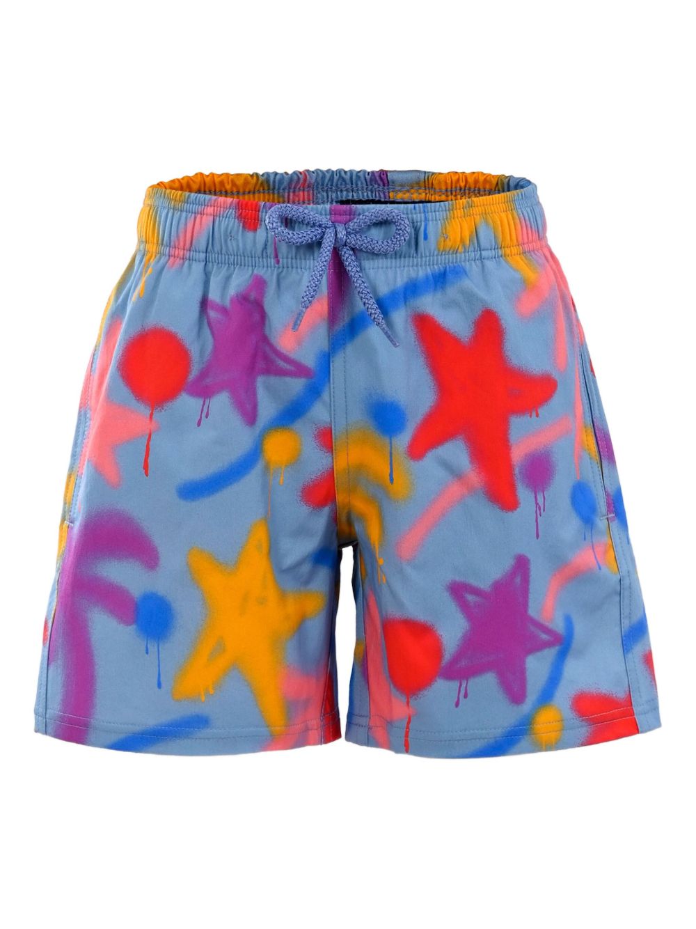 Spray-paint swim shorts - Blue