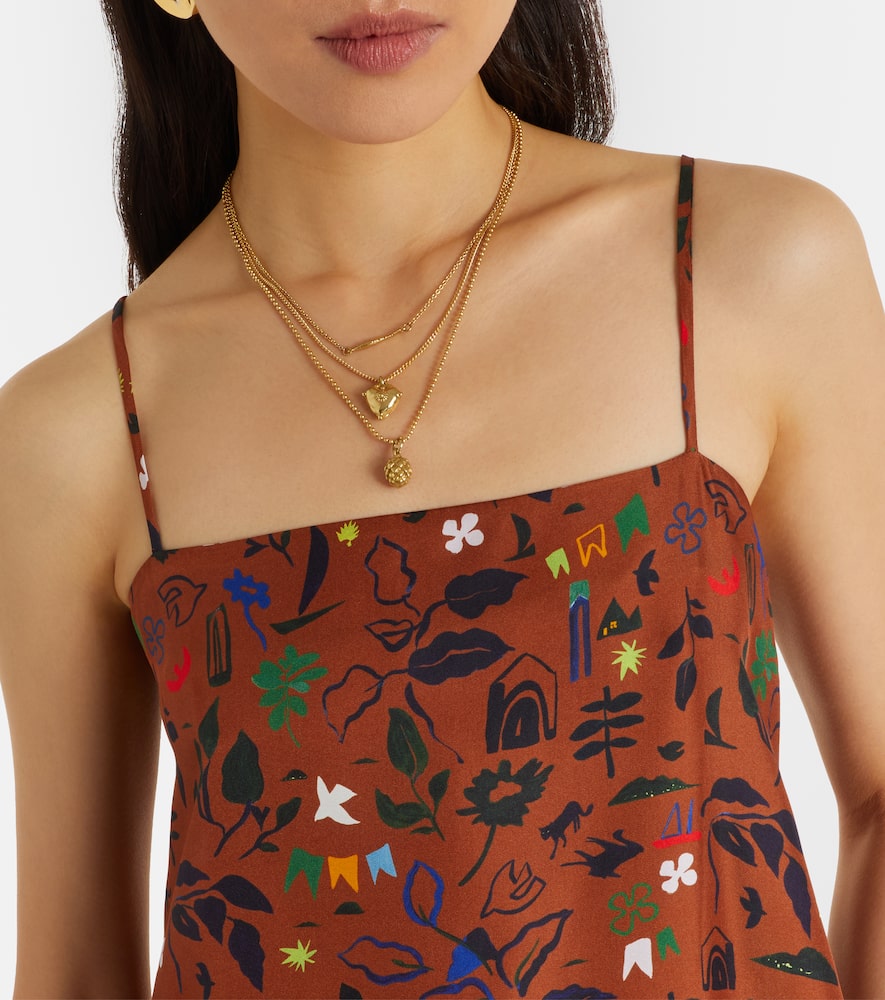 Melfi printed silk twill midi dress