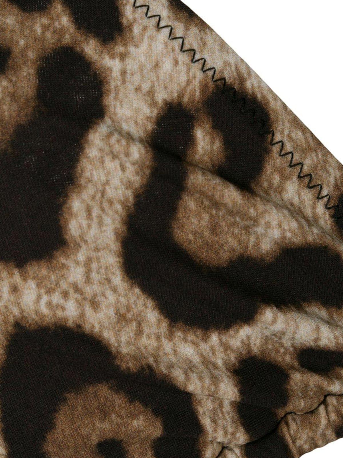 Leopard print triangle bikini top