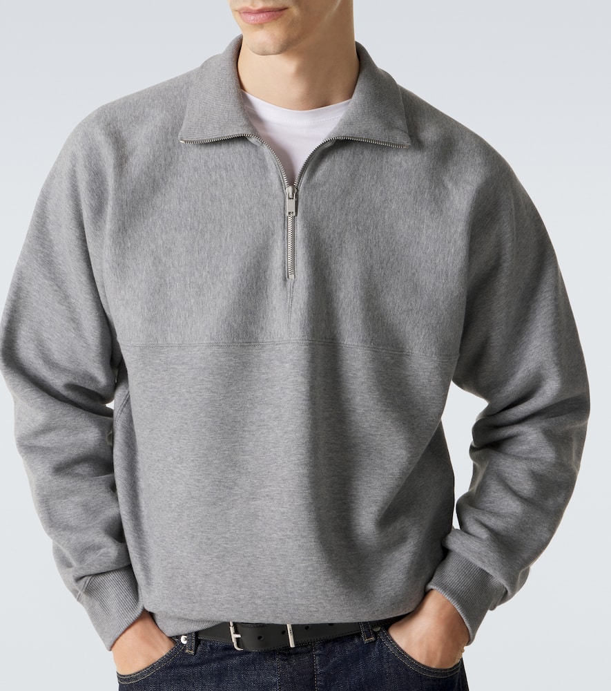 Cotton terry half-zip sweatshirt