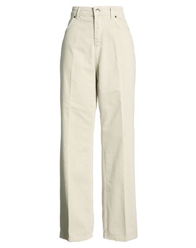Woman Jeans Light grey Size 8 Cotton