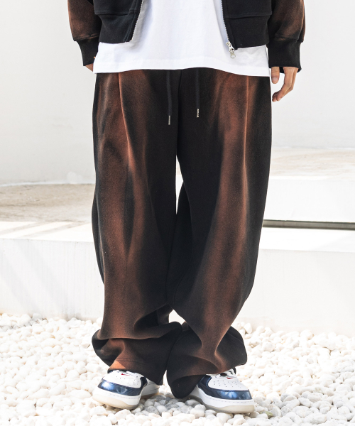 Wash-up Potuck Pleats Balloon Sweatpants MSFTP002-BK