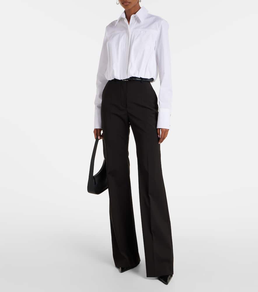 Zemira cropped cotton poplin shirt