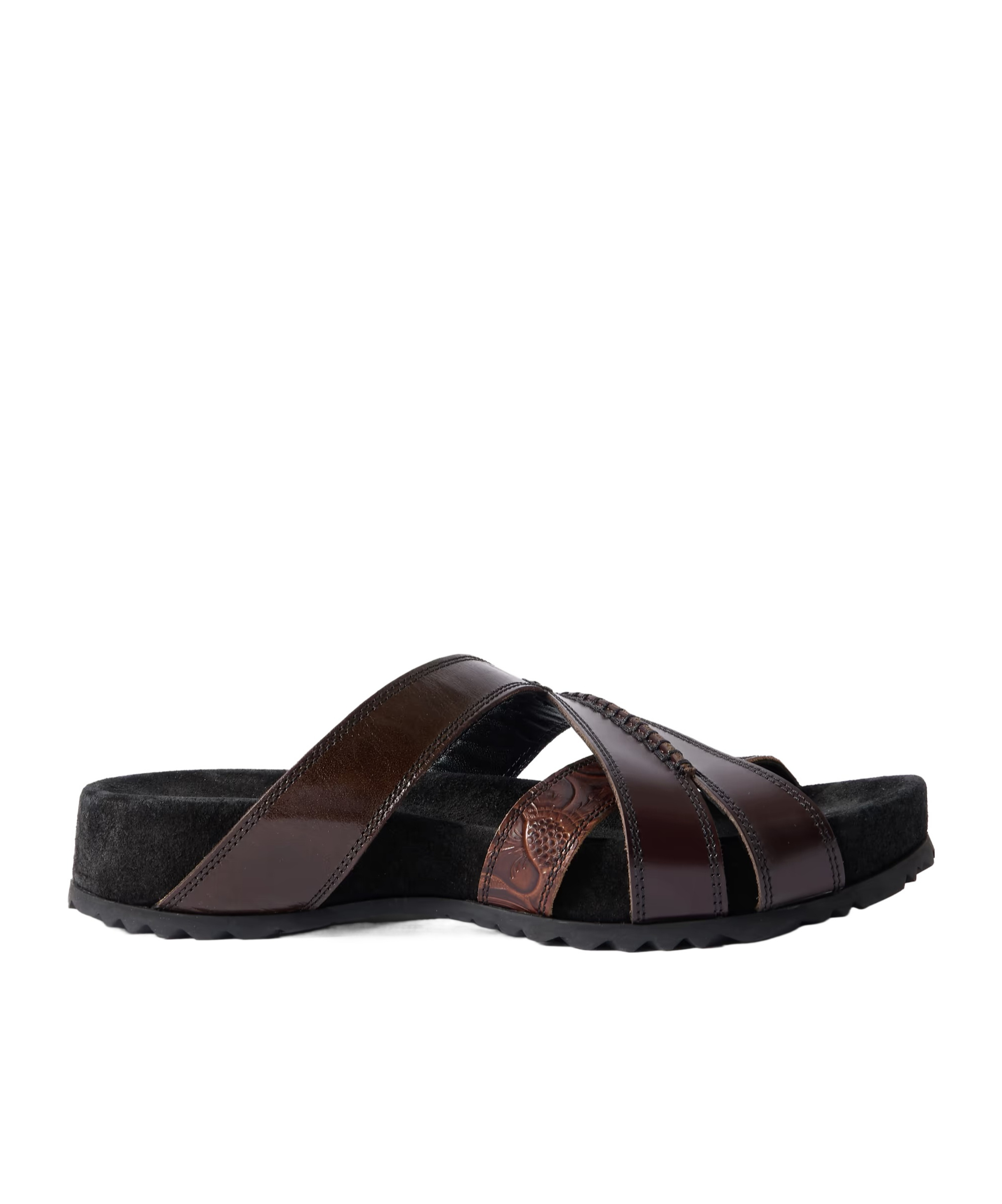 Embossed leather sandals