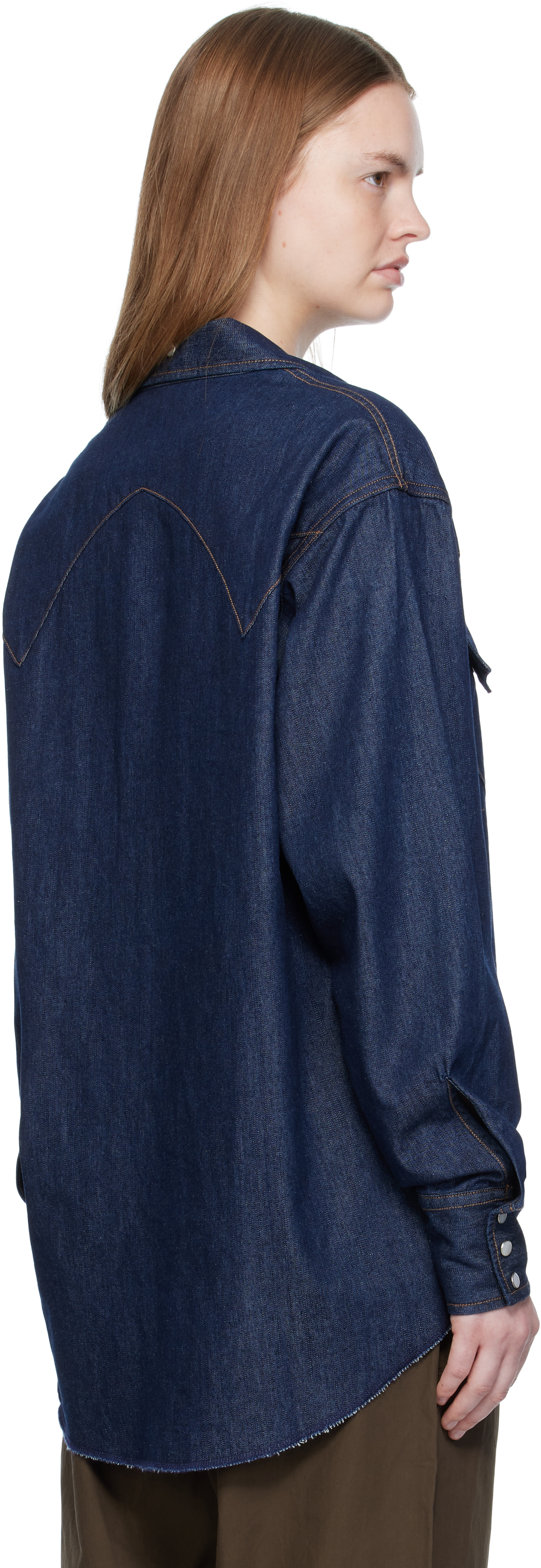 SSENSE Exclusive Blue Denim Western Shirt