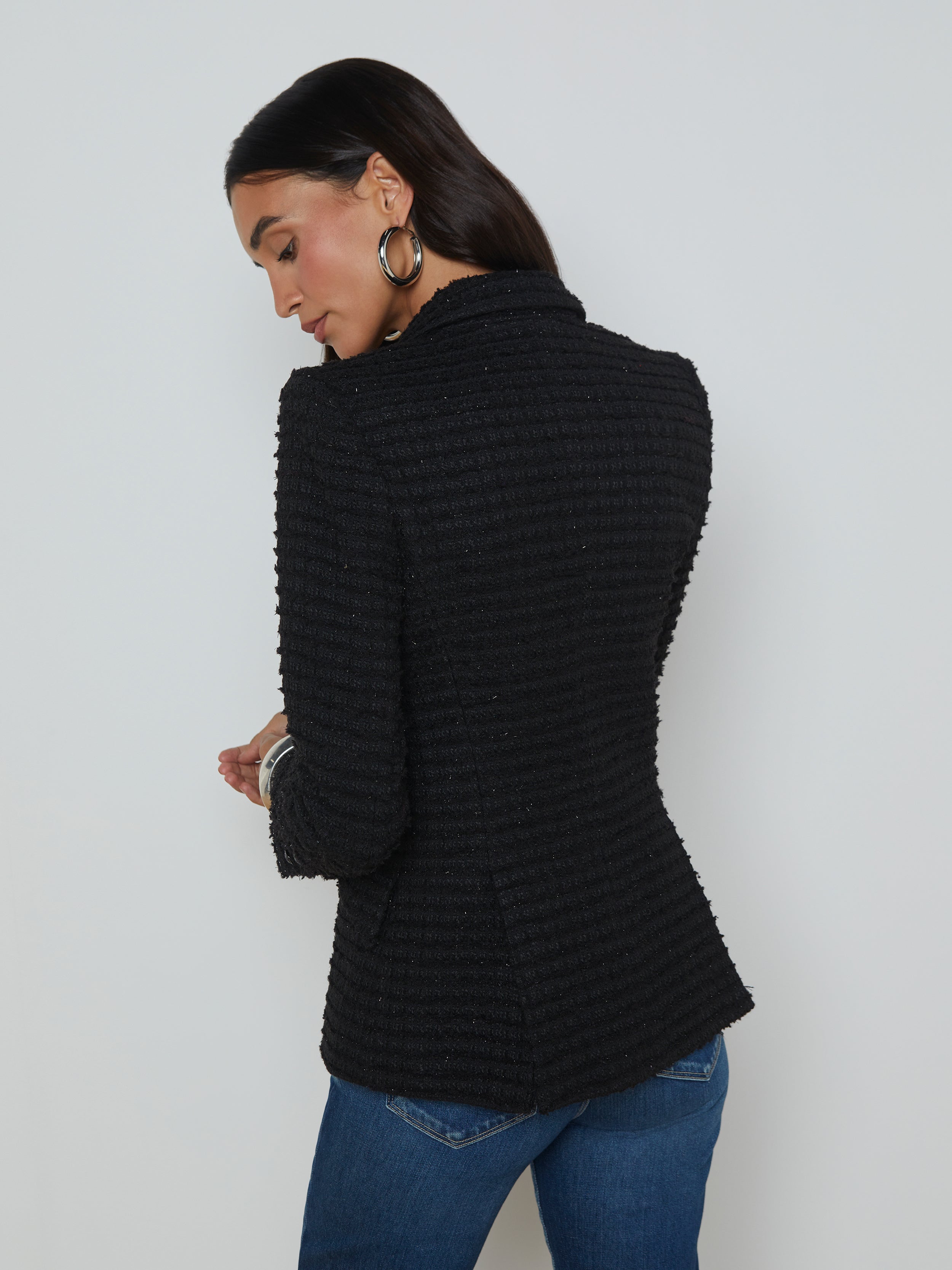 Chamberlain Tweed Blazer In Black