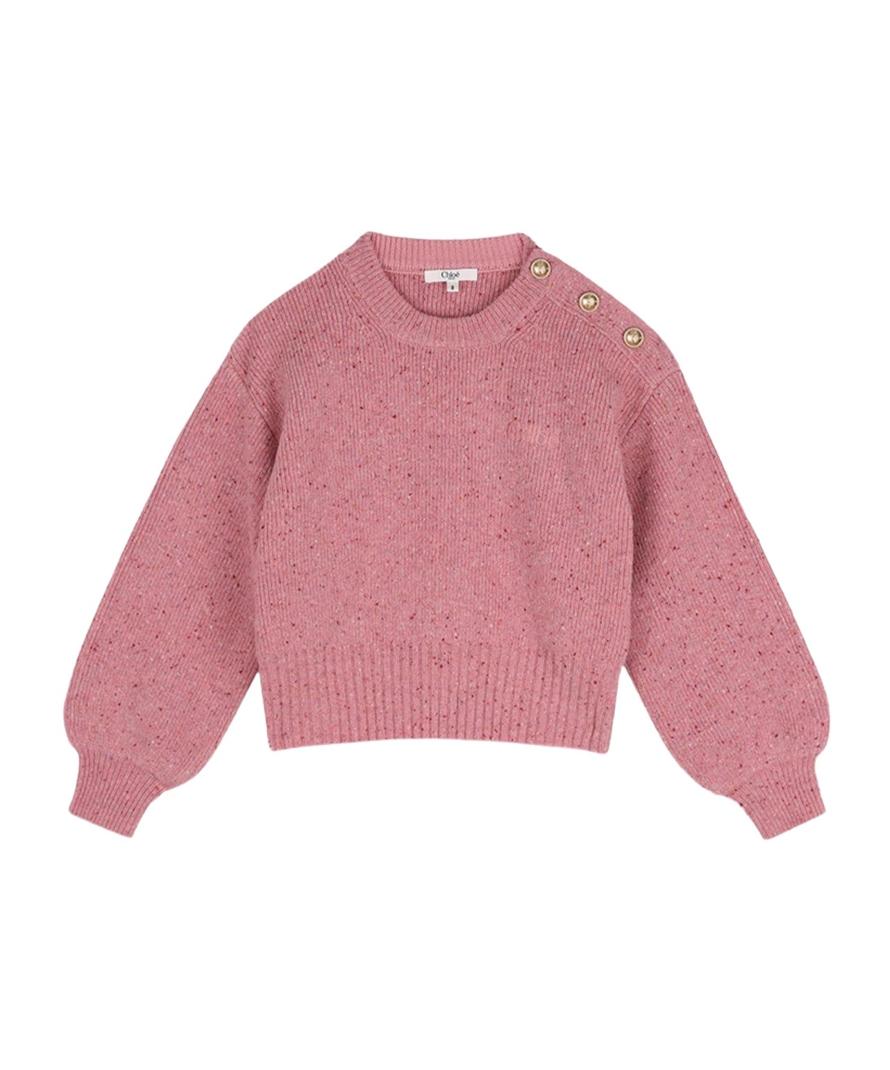Button-detail embroidered-logo sweater