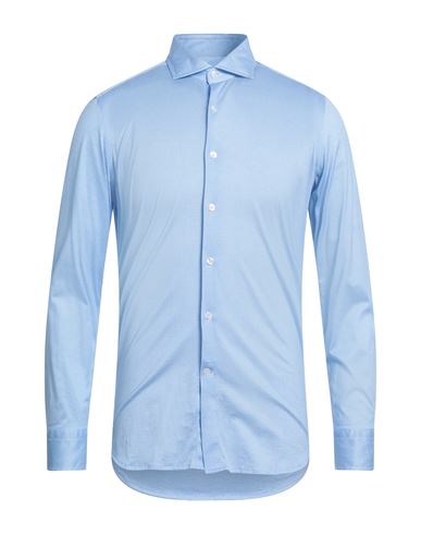 Man Shirt Light blue Size 16 Cotton