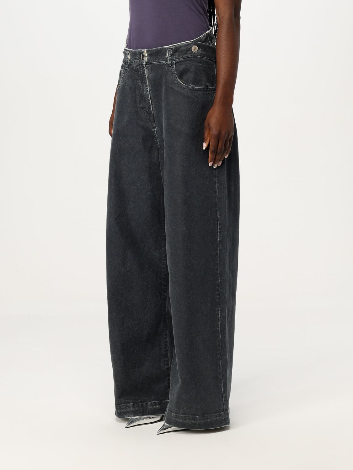 Pants THE ATTICO Woman color Charcoal