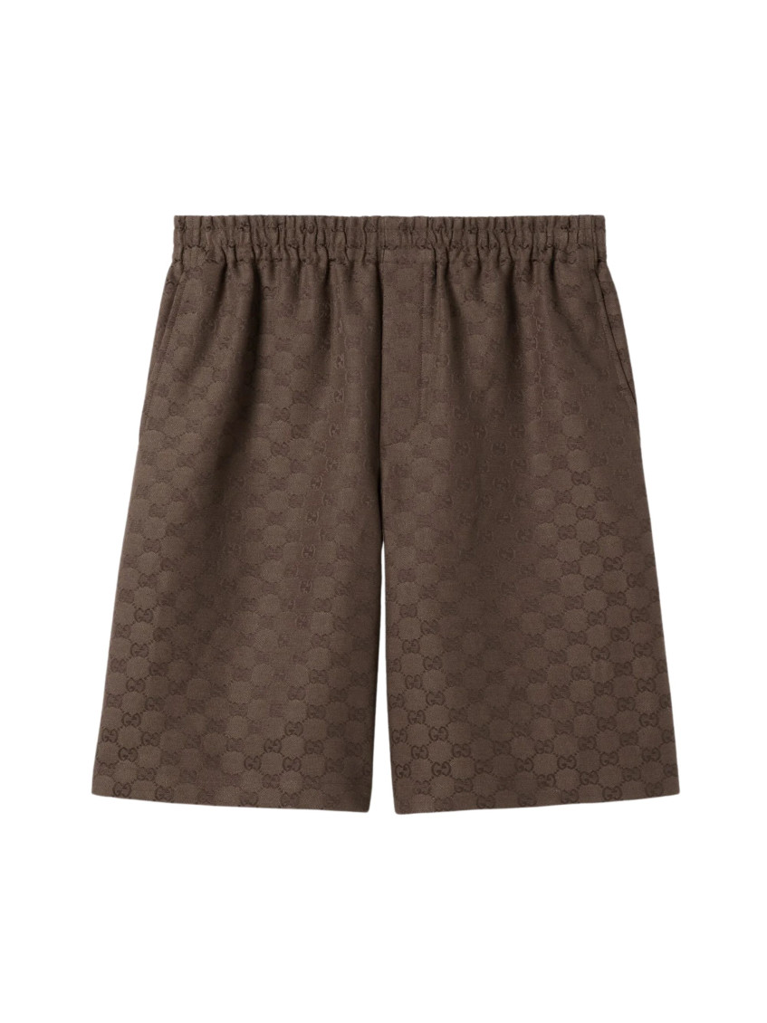 Brown Relaxed Logo Shorts