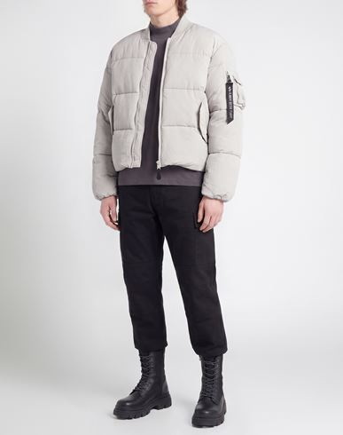 Man Puffer Light grey Size M Nylon, Polyester