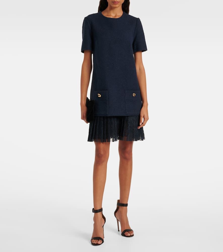 Tweed and lace minidress