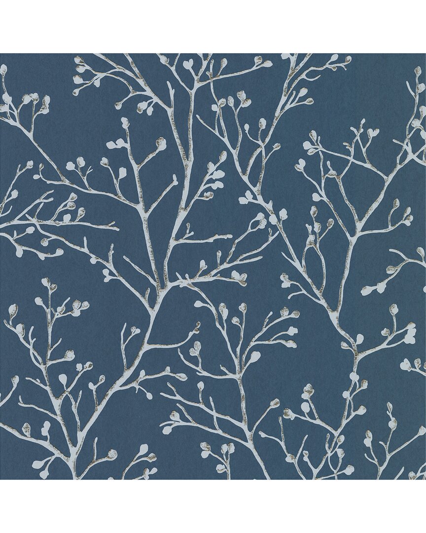 Koura Sapphire Budding Branches Wallpaper