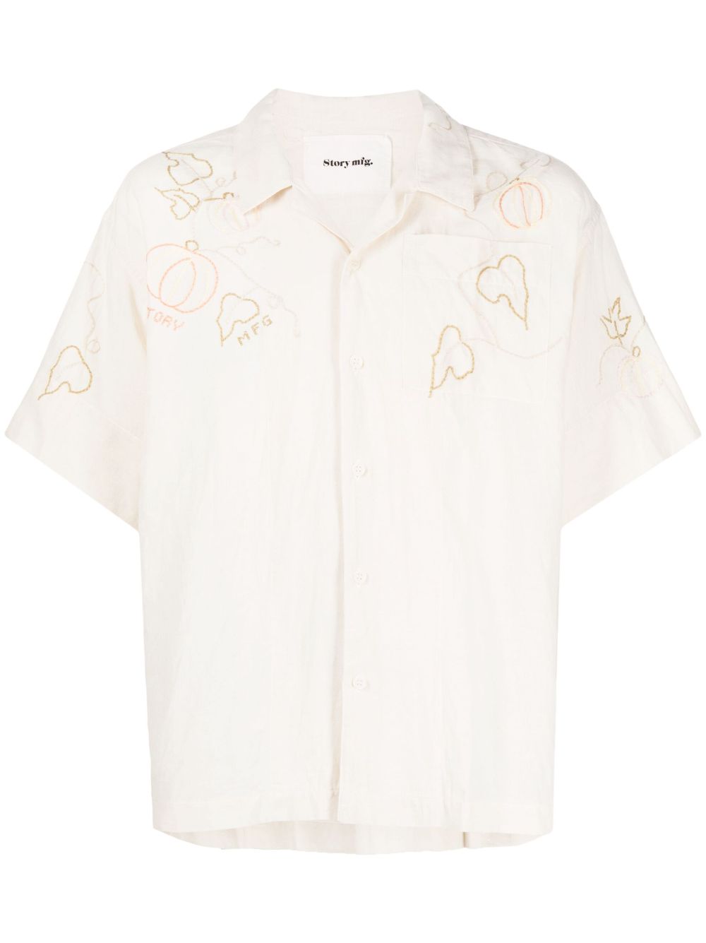 Graphic-print short-sleeved shirt - Yellow