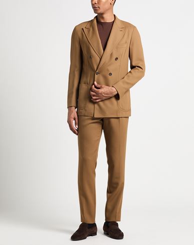 Man Suit Camel Size 38 Virgin Wool