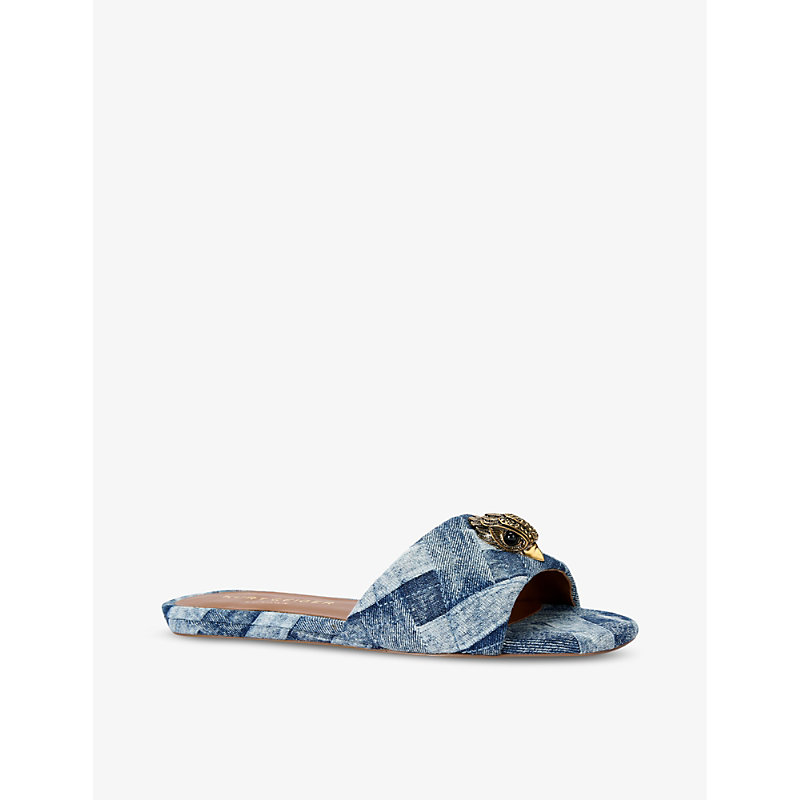 Womens Denim Kensington Eagle-head Denim Sandals