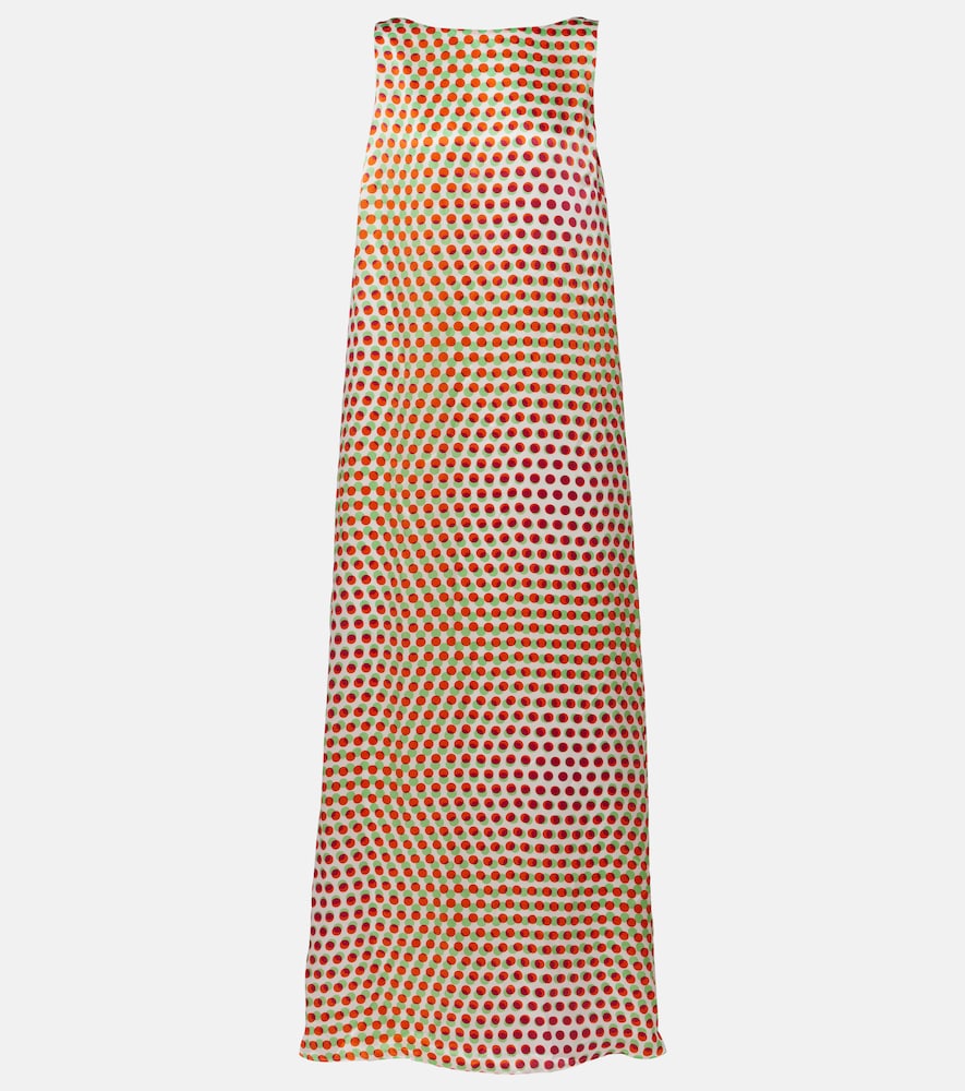 Polka-dot silk gown