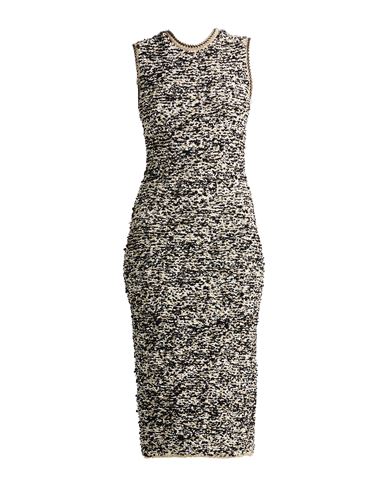 Woman Midi dress Black Size 6 Synthetic fibers, Bamboo fiber, Cotton, Metallic fiber, Elastane