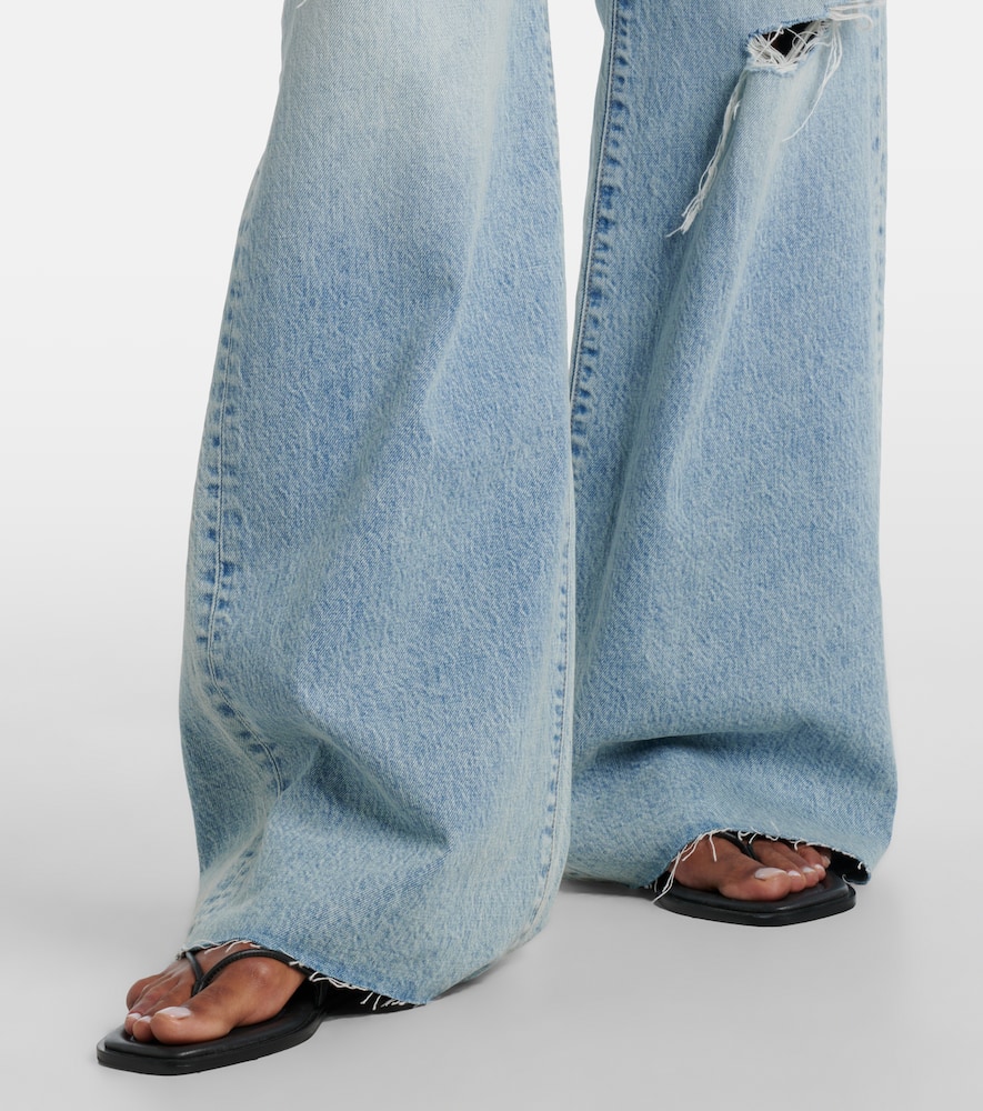 Nico distressed mid-rise wide-leg jeans