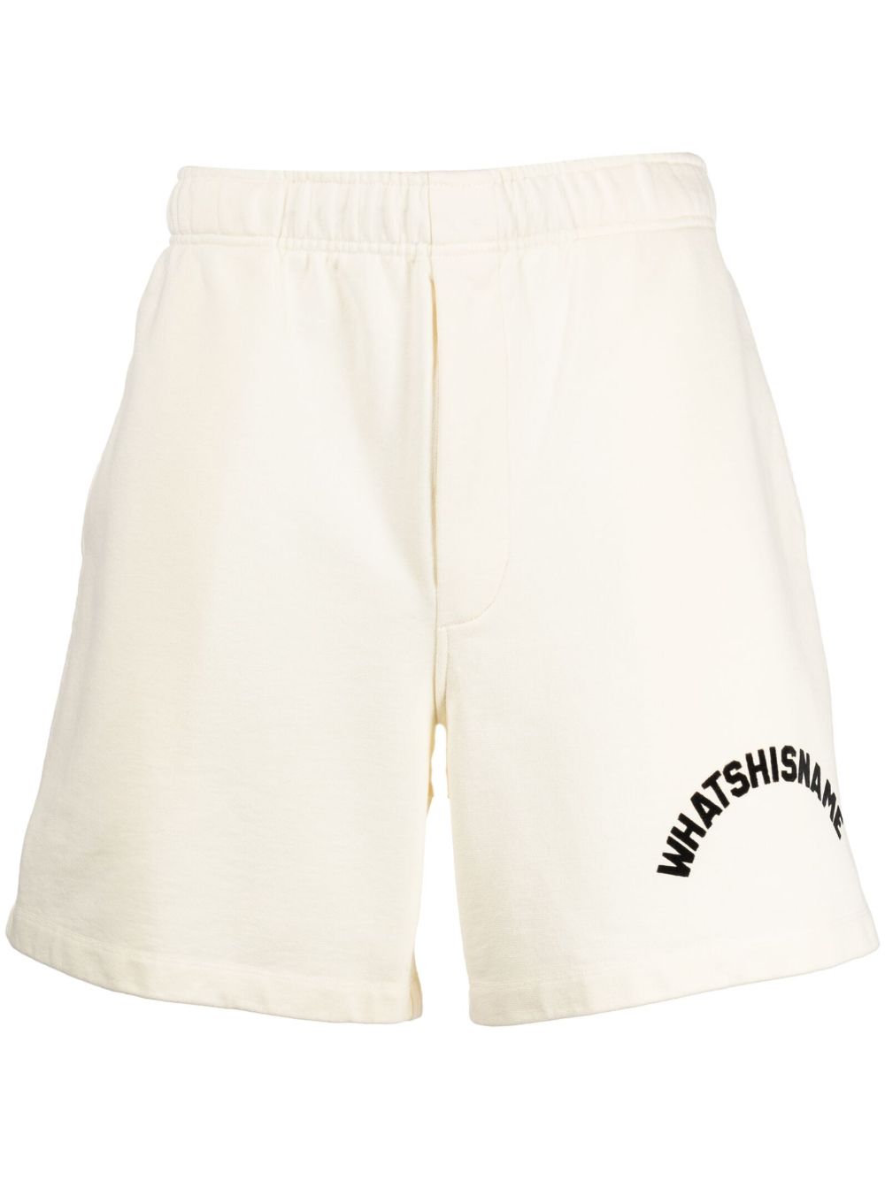Whatshisname logo-print cotton track shorts - Neutrals