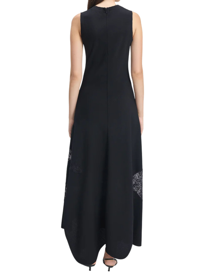 Black Crew Neck Midi Dress