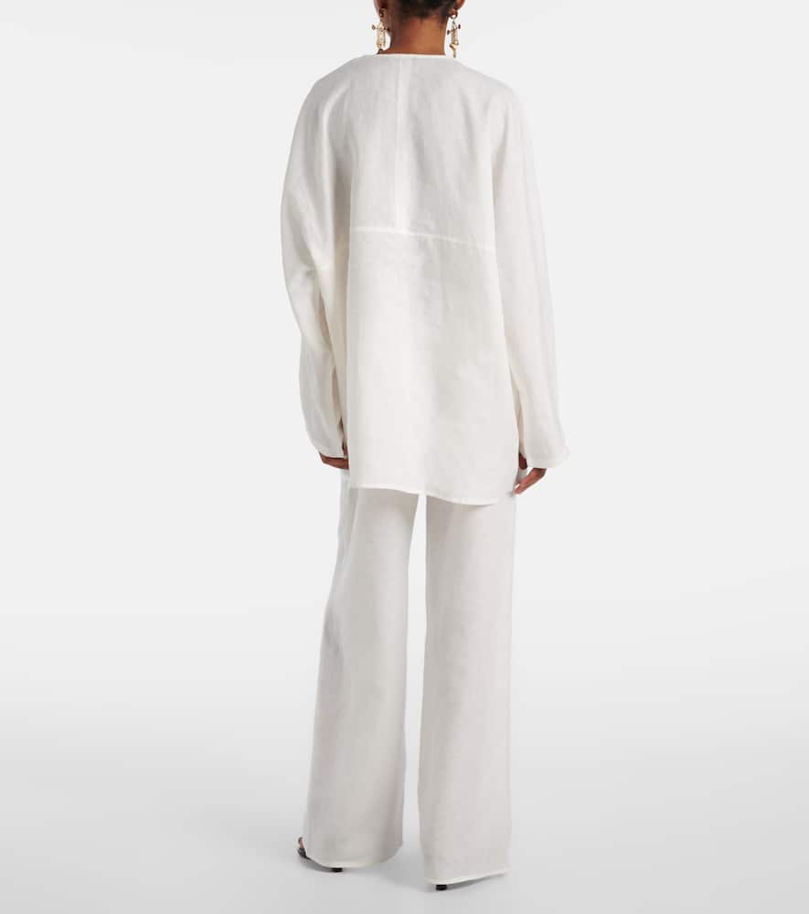 Oversized linen top
