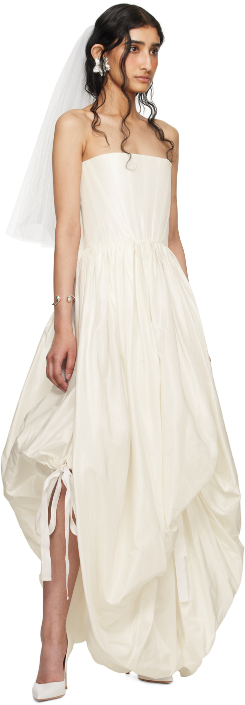 Wed SSENSE Exclusive Off-White Gathered Maxi Dress